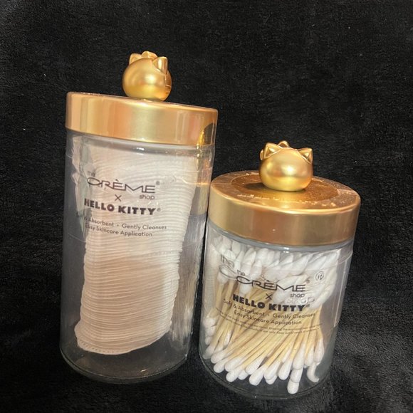 Hello Kitty Chic Reusable Matte Gold Jar Precision Cotton Swabs and Pads - Picture 8 of 9